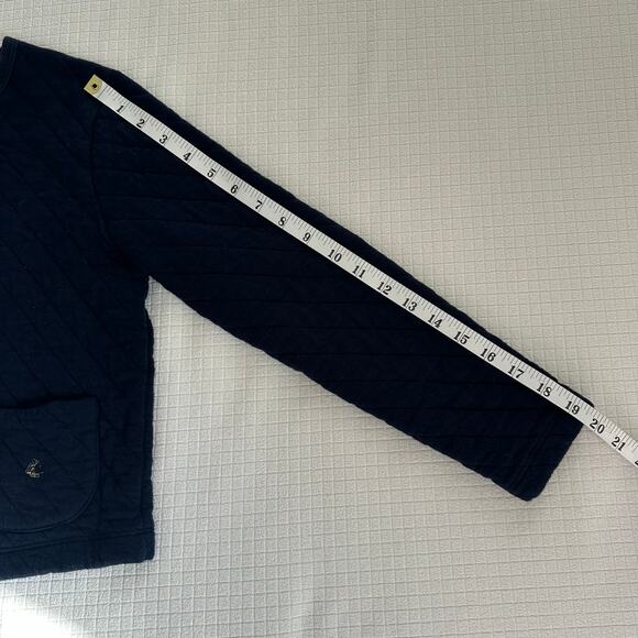 Petit Bateau Navy Diamond Quilted Cotton Blend Girls Jacket Snap Buttons 12Y - Picture 9 of 10